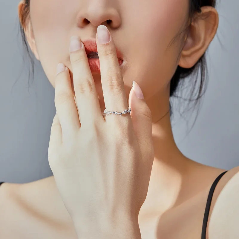 (image for) Pandora Style Silver Flower Crown Ring - SCR625 - View 5