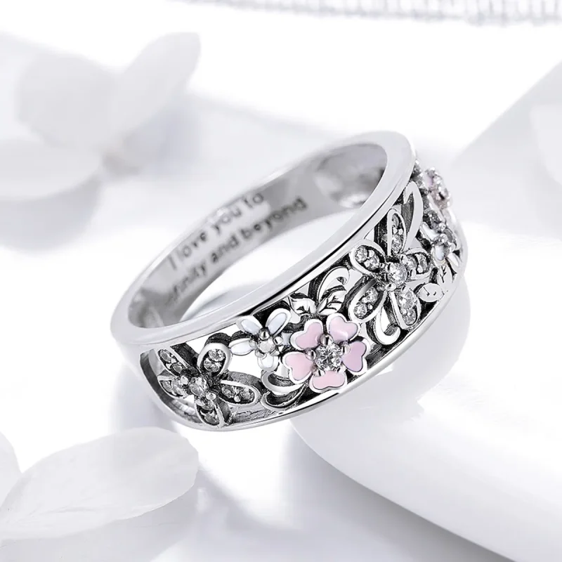 (image for) Pandora Style Silver Flower Dance Ring - SCR390 - View 2