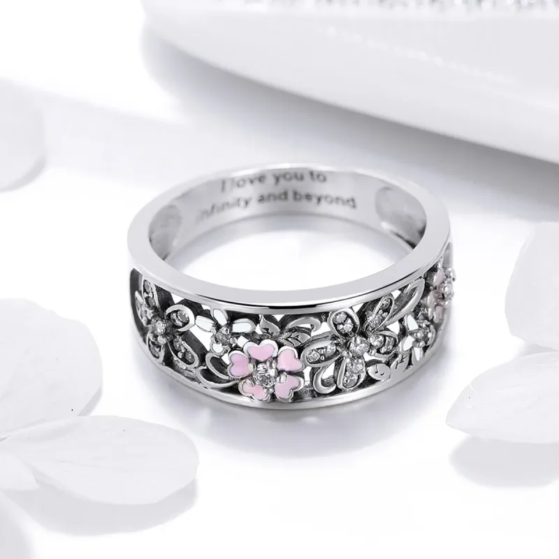 (image for) Pandora Style Silver Flower Dance Ring - SCR390 - View 3