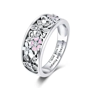 (image for) Pandora Style Silver Flower Dance Ring - SCR390