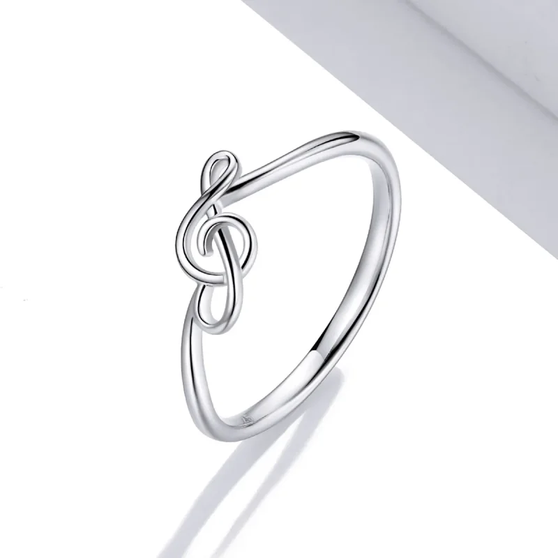 (image for) Pandora Style Silver Flowing Note Ring - SCR727 - View 2