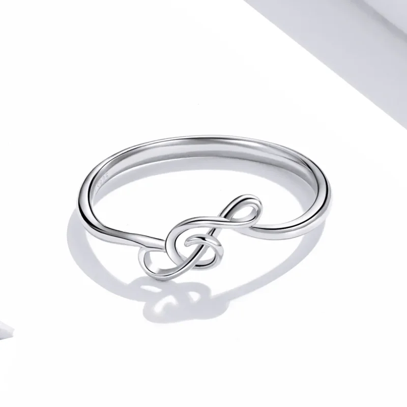 (image for) Pandora Style Silver Flowing Note Ring - SCR727 - View 4