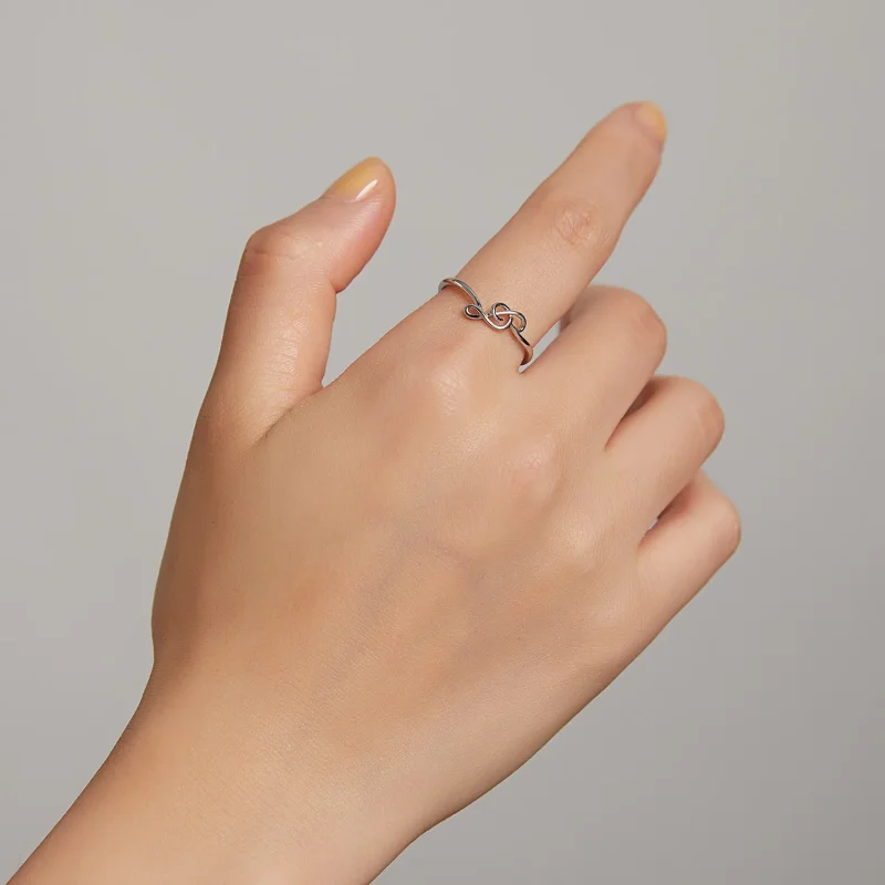(image for) Pandora Style Silver Flowing Note Ring - SCR727 - View 5