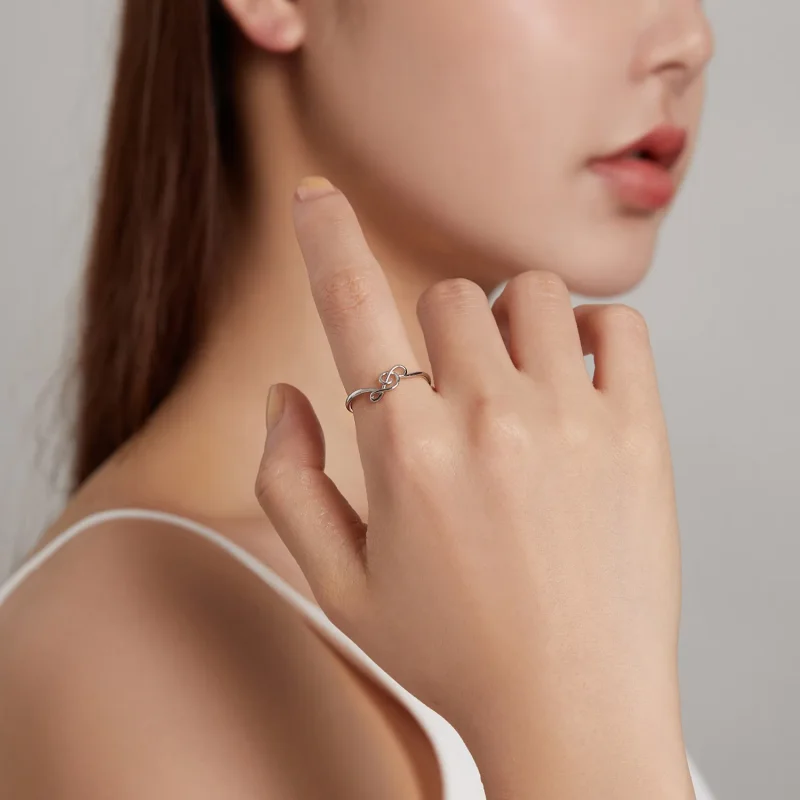 (image for) Pandora Style Silver Flowing Note Ring - SCR727 - View 8