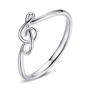 (image for) Pandora Style Silver Flowing Note Ring - SCR727