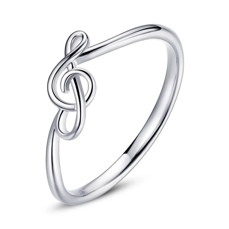 (image for) Pandora Style Silver Flowing Note Ring - SCR727