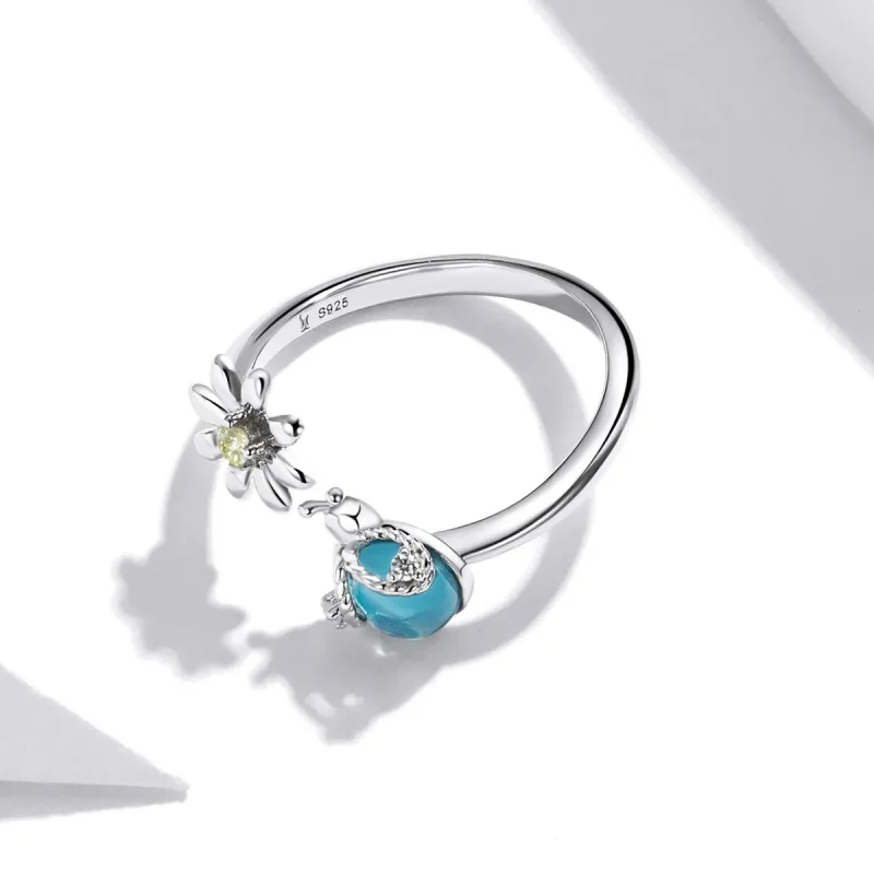 (image for) Pandora Style Silver Garden Open Ring - SCR726 - View 4