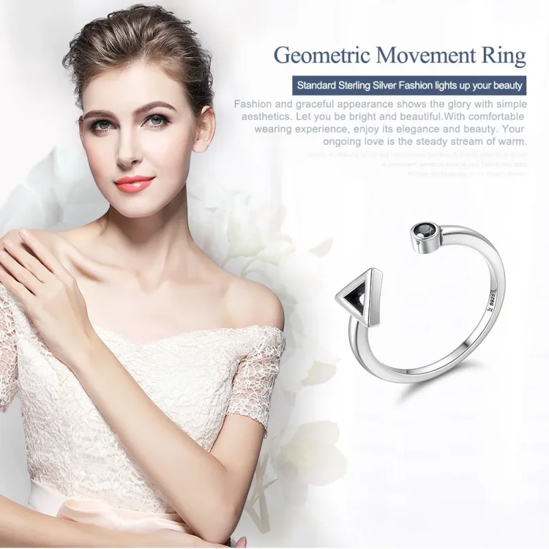 (image for) Pandora Style Silver Geometric Movement Ring - SCR144 - View 2