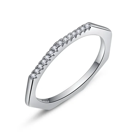 (image for) Pandora Style Silver Geometry Ring - SCR045