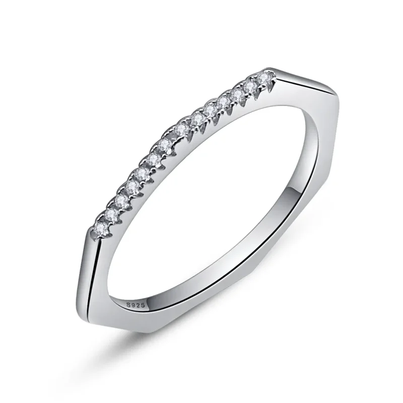 (image for) Pandora Style Silver Geometry Ring - SCR045