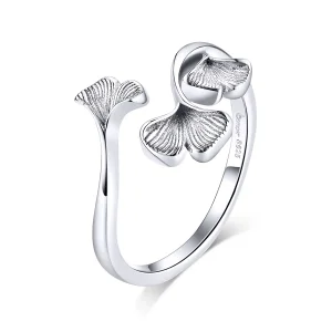(image for) Pandora Style Silver Ginkgo Leaf Open Ring - BSR097