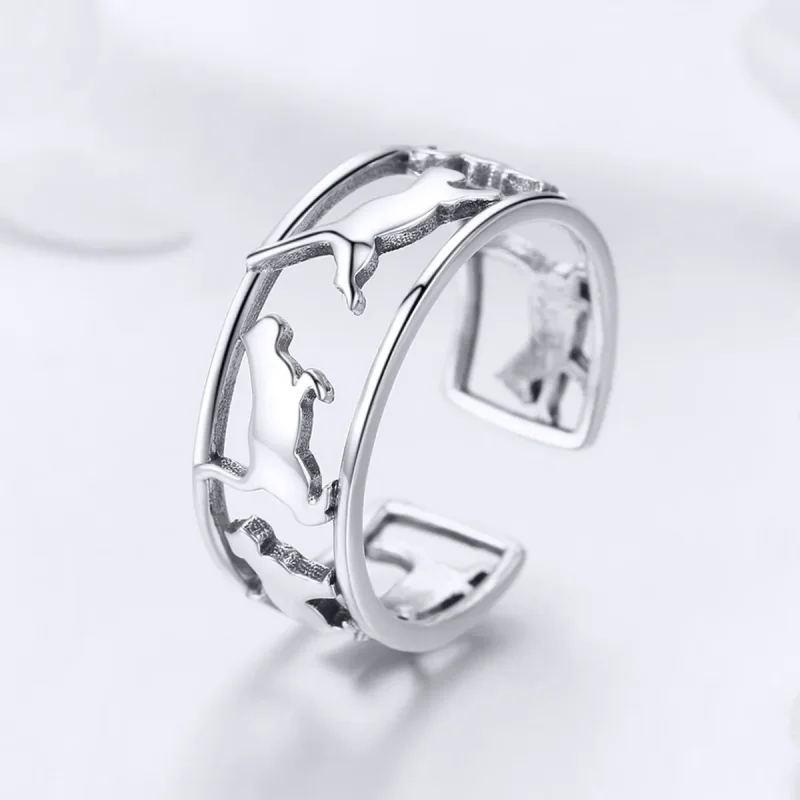 (image for) Pandora Style Silver Happy Cats Ring - SCR473 - View 2