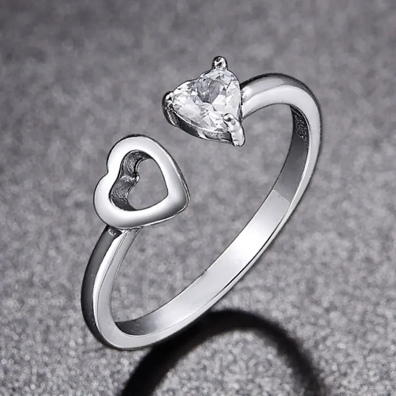 (image for) Pandora Style Silver Heart and Soul Ring - SCR073 - View 3