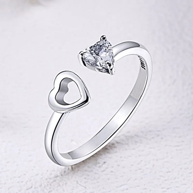 (image for) Pandora Style Silver Heart and Soul Ring - SCR073 - View 4