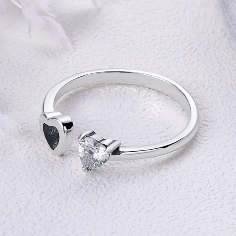 (image for) Pandora Style Silver Heart and Soul Ring - SCR073 - View 5