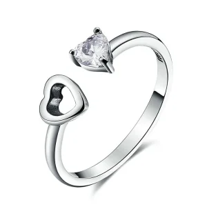 (image for) Pandora Style Silver Heart and Soul Ring - SCR073