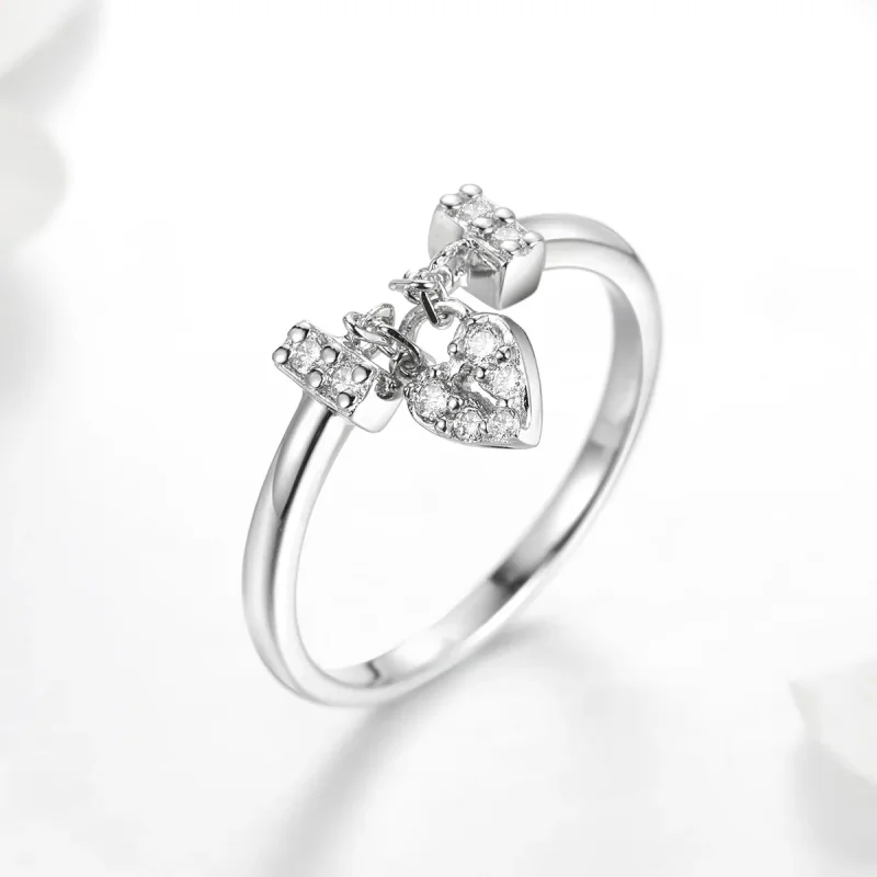 (image for) Pandora Style Silver Heart Lock Ring - SCR466 - View 2