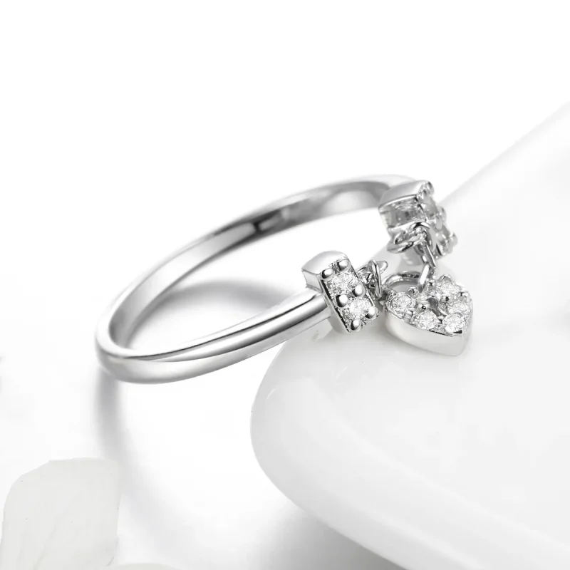 (image for) Pandora Style Silver Heart Lock Ring - SCR466 - View 3