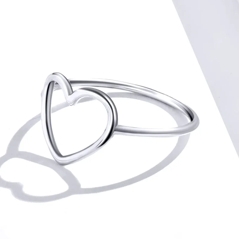 (image for) Pandora Style Silver Heart Ring - SCR641 - View 4