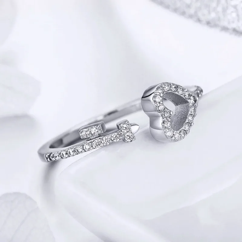 (image for) Pandora Style Silver Heartslock Ring - SCR502 - View 2