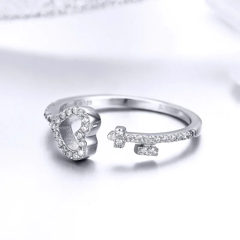 (image for) Pandora Style Silver Heartslock Ring - SCR502 - View 3