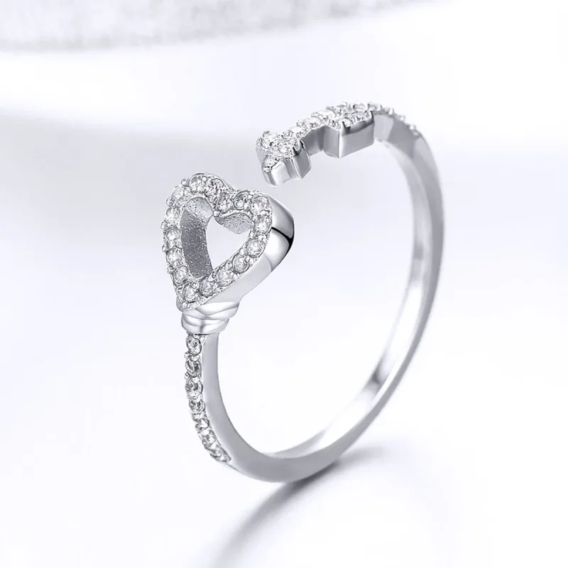 (image for) Pandora Style Silver Heartslock Ring - SCR502 - View 4