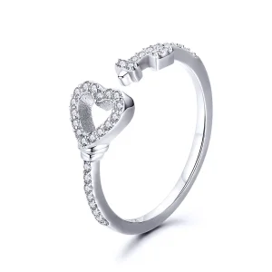 (image for) Pandora Style Silver Heartslock Ring - SCR502