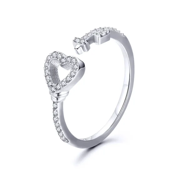 (image for) Pandora Style Silver Heartslock Ring - SCR502