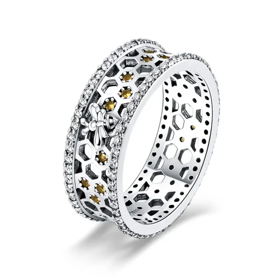 (image for) Pandora Style Silver Honeycomb Ring - SCR391