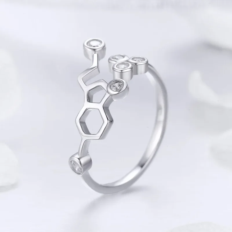 (image for) Pandora Style Silver Honeycomb Ring - SCR433 - View 2