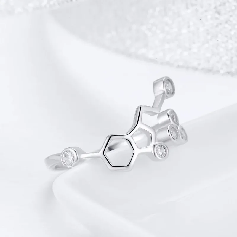 (image for) Pandora Style Silver Honeycomb Ring - SCR433 - View 4