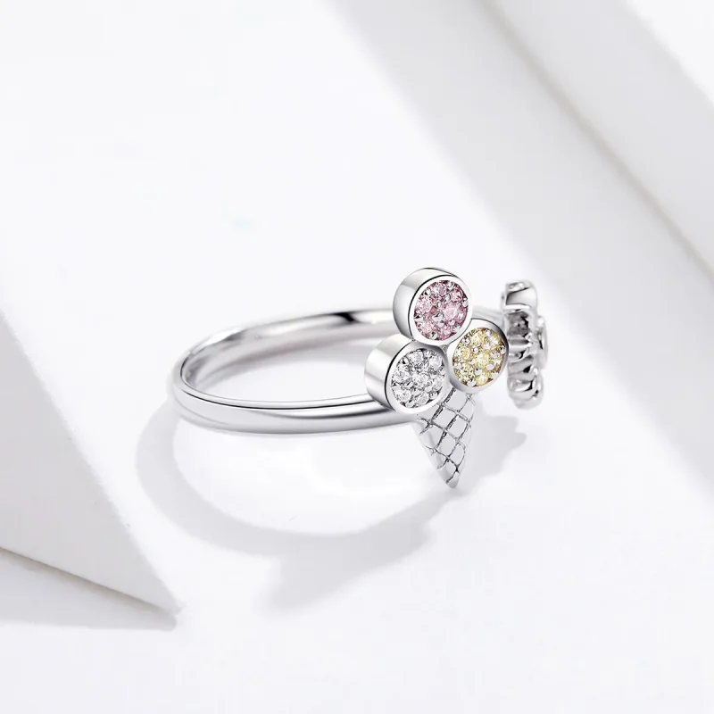 (image for) Pandora Style Silver Ice Cream Ring - SCR529 - View 2