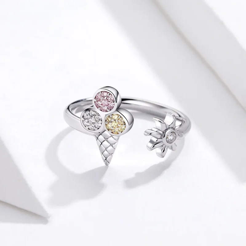 (image for) Pandora Style Silver Ice Cream Ring - SCR529 - View 3