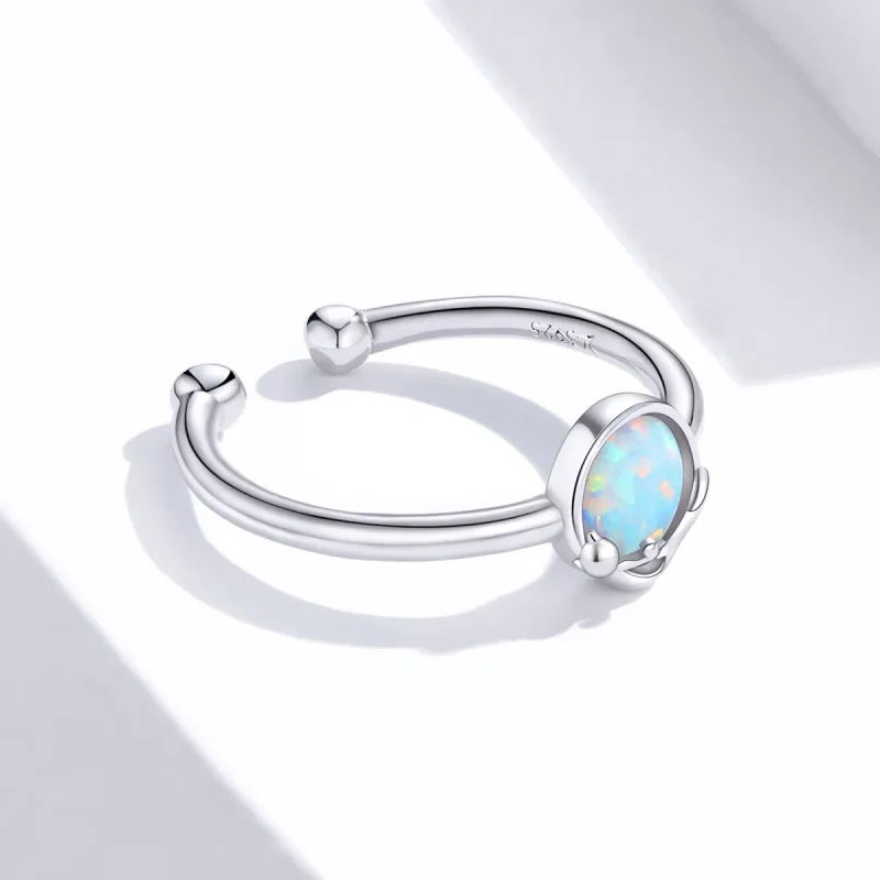(image for) Pandora Style Silver Kitty In Shine Open Ring - SCR651 - View 4