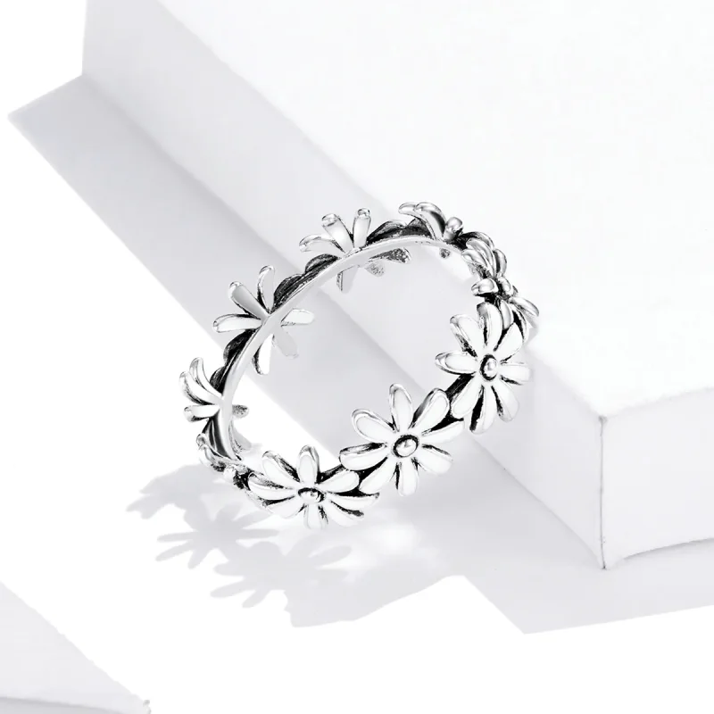 (image for) Pandora Style Silver little daisy Ring - SCR670 - View 3