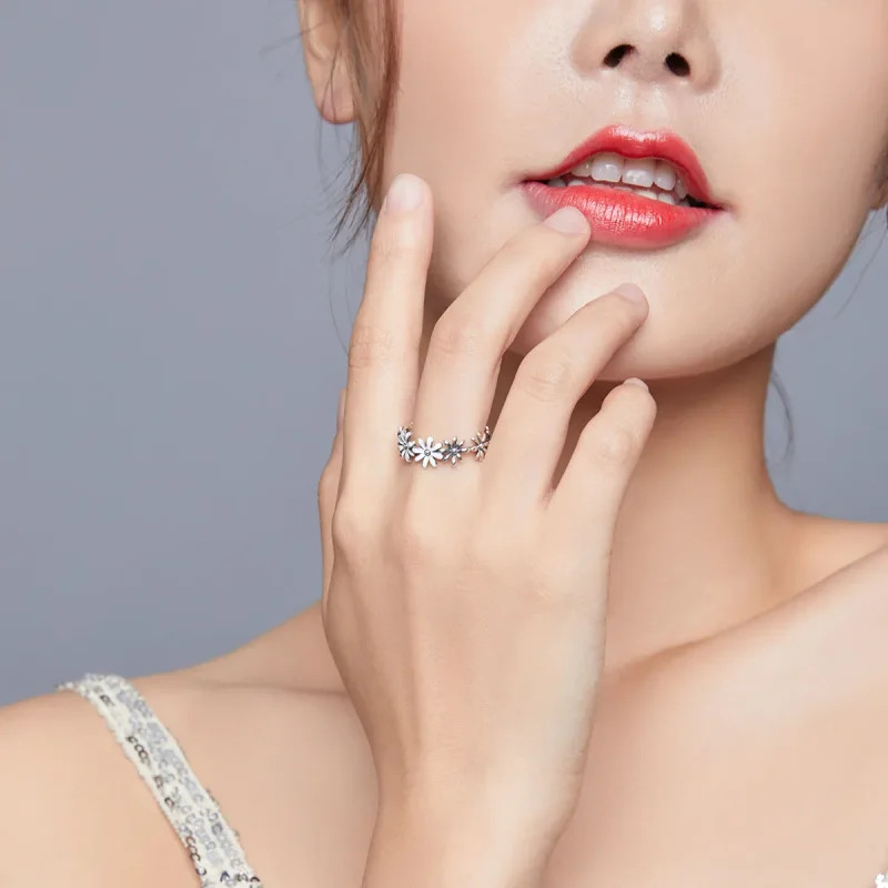 (image for) Pandora Style Silver little daisy Ring - SCR670 - View 7