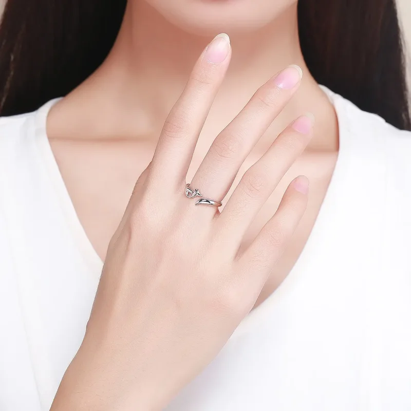 (image for) Pandora Style Silver Little Fox Ring - SCR478 - View 5