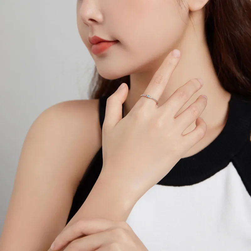 (image for) Pandora Style Silver Love of Rainbow Ring - SCR721 - View 5