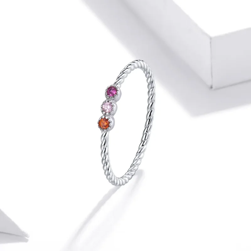 (image for) Pandora Style Silver Love of Rainbow Ring - SCR722 - View 2
