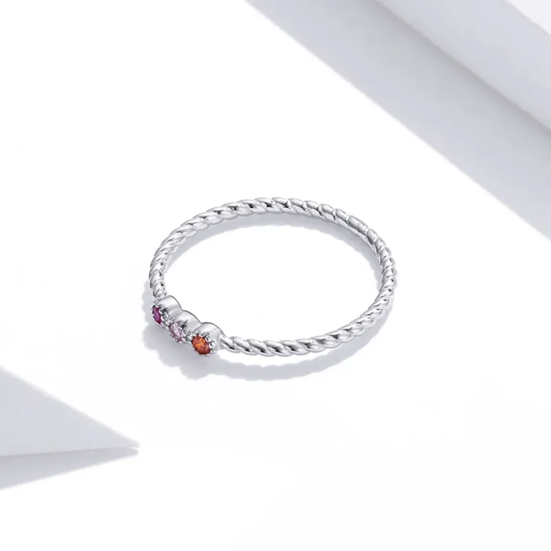 (image for) Pandora Style Silver Love of Rainbow Ring - SCR722 - View 3