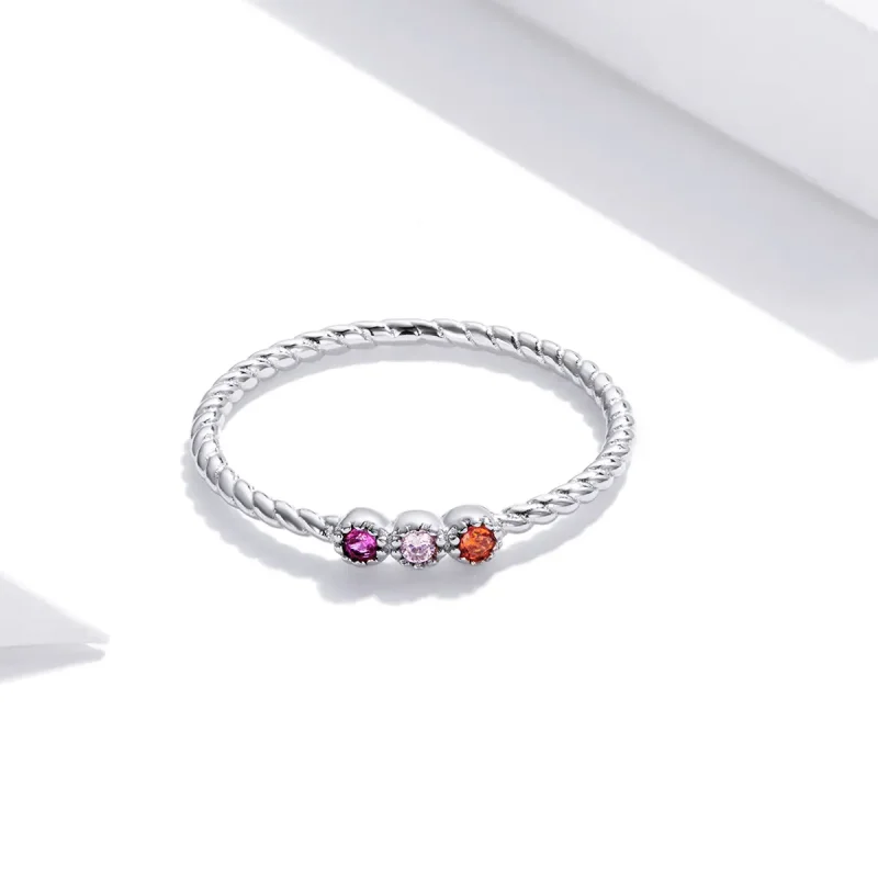 (image for) Pandora Style Silver Love of Rainbow Ring - SCR722 - View 4