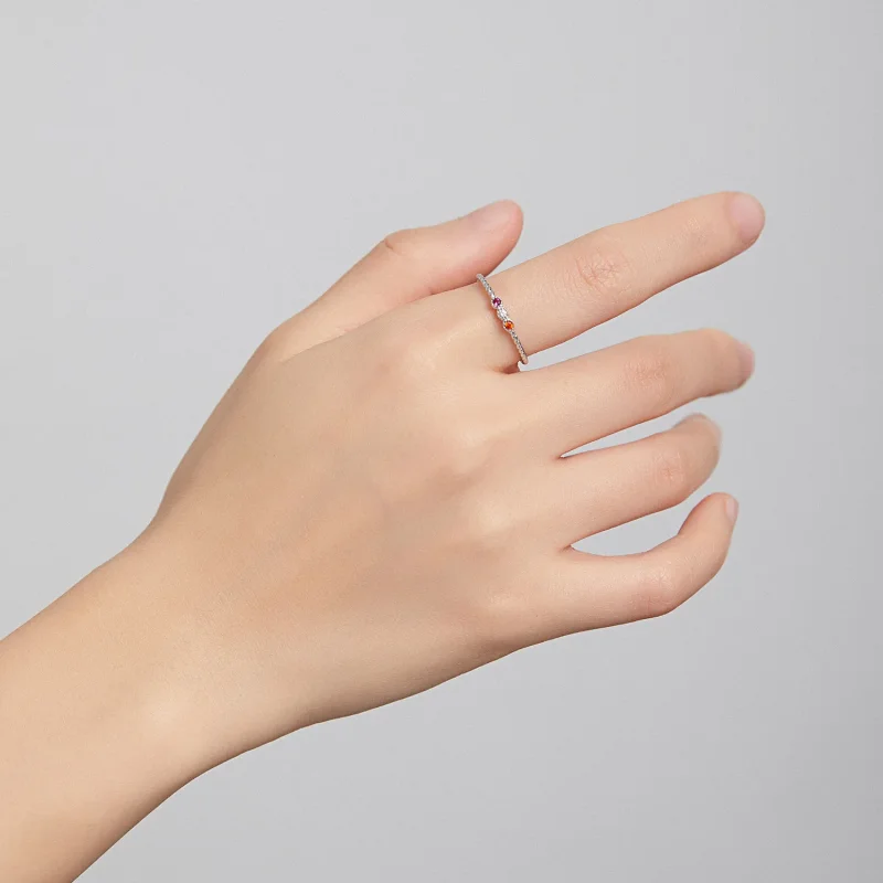 (image for) Pandora Style Silver Love of Rainbow Ring - SCR722 - View 7