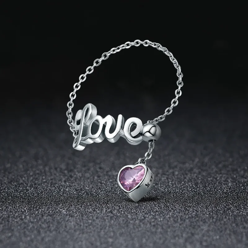 (image for) Pandora Style Silver Love Ring - SCR246 - View 2