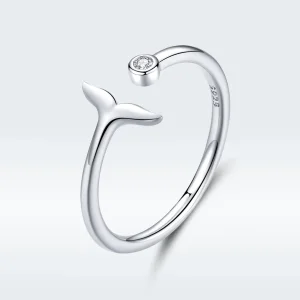 (image for) Pandora Style Silver Mermaid Tear Open Ring - SCR618-A