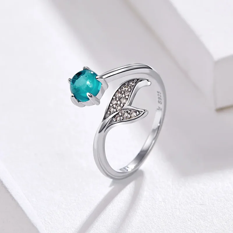 (image for) Pandora Style Silver Mermaid's Tear Ring - SCR515 - View 2