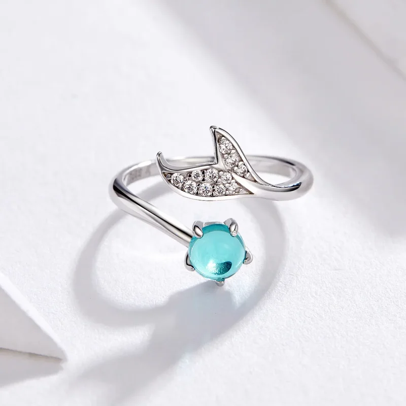 (image for) Pandora Style Silver Mermaid's Tear Ring - SCR515 - View 3