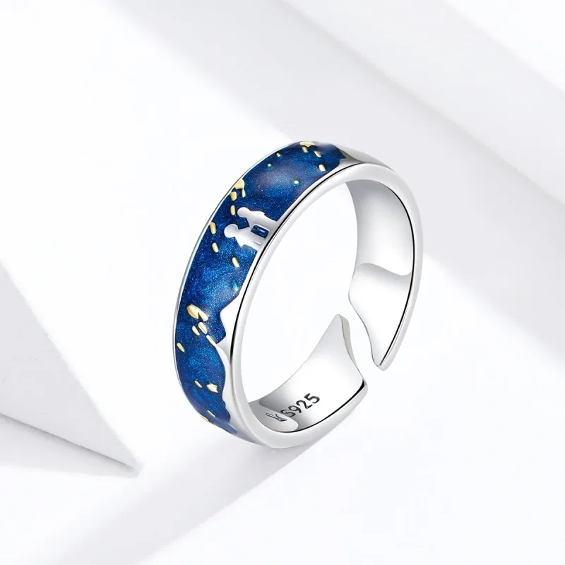 (image for) Pandora Style Silver Meteoric Shower Open Ring - SCR609 - View 2