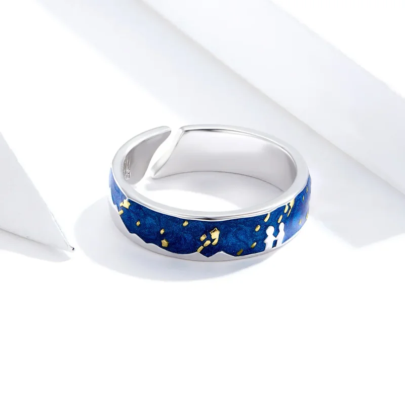 (image for) Pandora Style Silver Meteoric Shower Open Ring - SCR609 - View 3