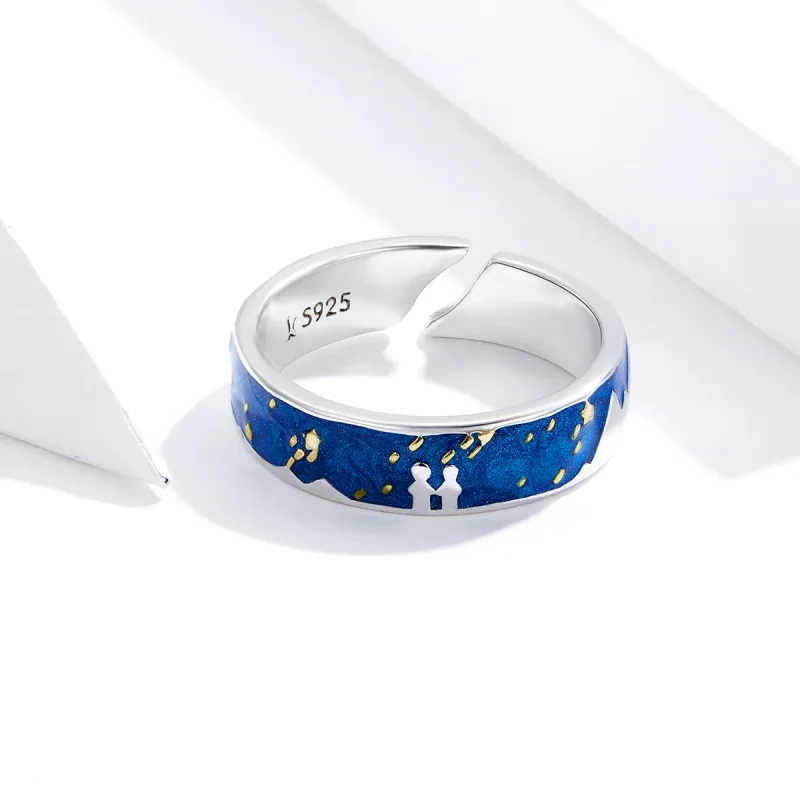 (image for) Pandora Style Silver Meteoric Shower Open Ring - SCR609 - View 4