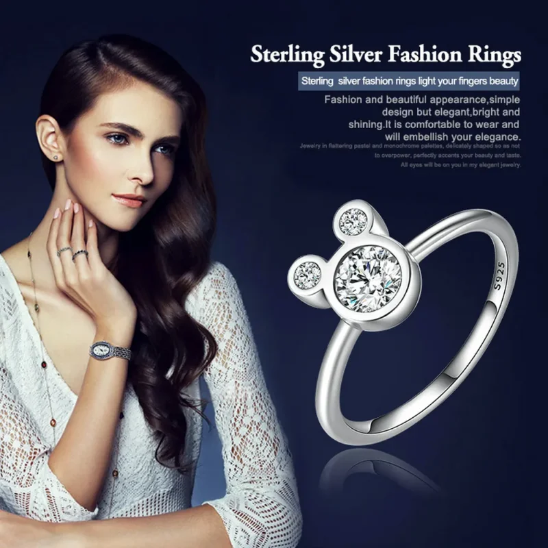 (image for) Pandora Style Silver Mickey Ring - SCR032 - View 2